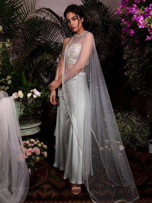 Sea Green Suit with Palazzo Pants image 1