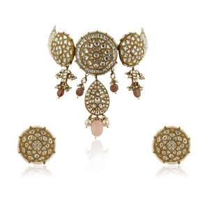 Round Pestel Pink Bead Necklace Set image 0
