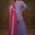 Purple Mirror Angrakha Sharara Set image 0
