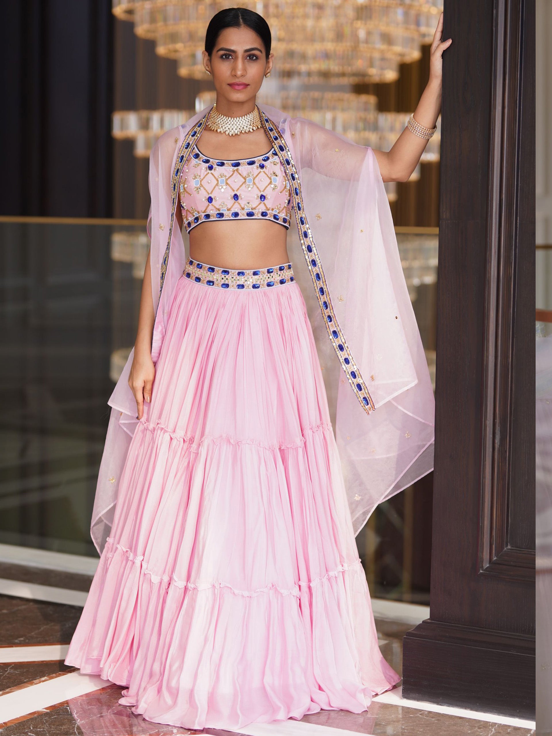 Pink Reana Lehenga Set image 0