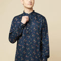 Teal Blue Printed Kurta image 0