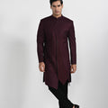 Tibetian Red Assymetrical Achkan Set image 0
