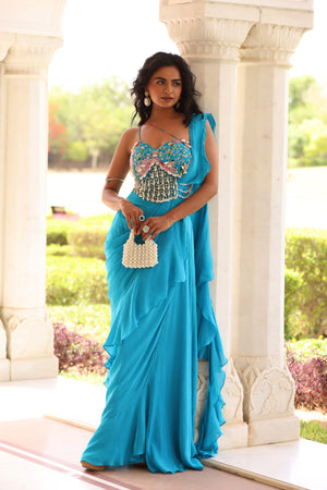Ruffled Drape Skirt Set - XL image