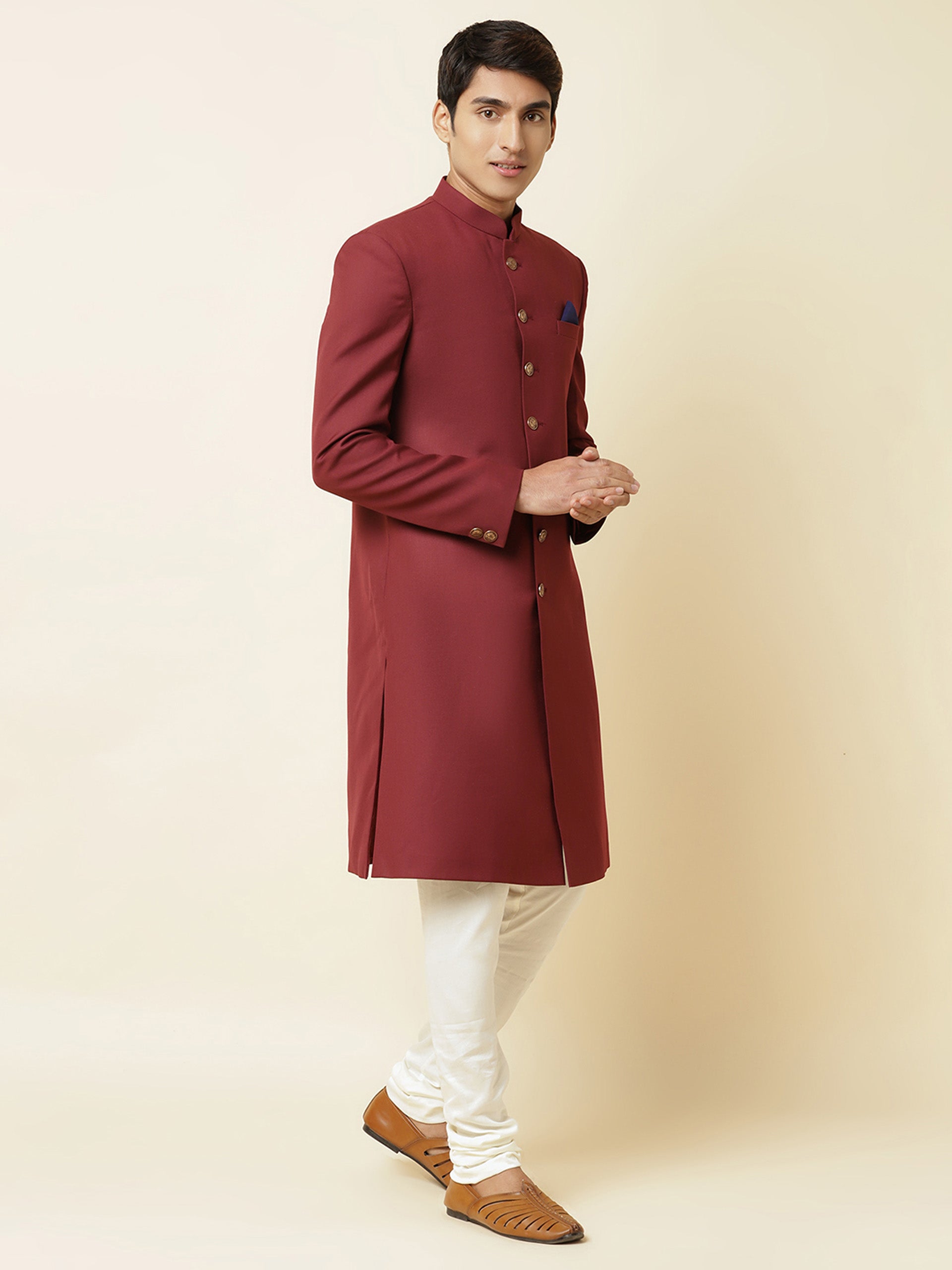 Maroon Sherwani Set image 2