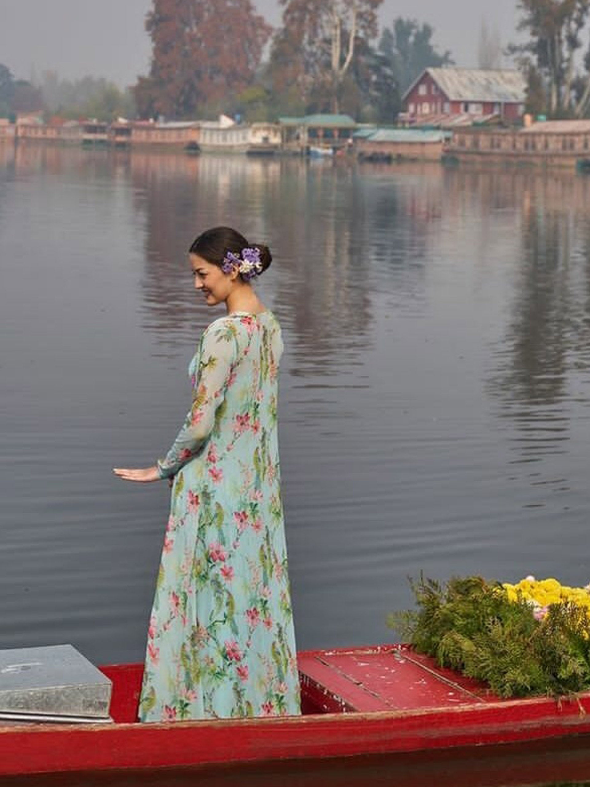 Ice Blue Floral Lehenga Set image 2