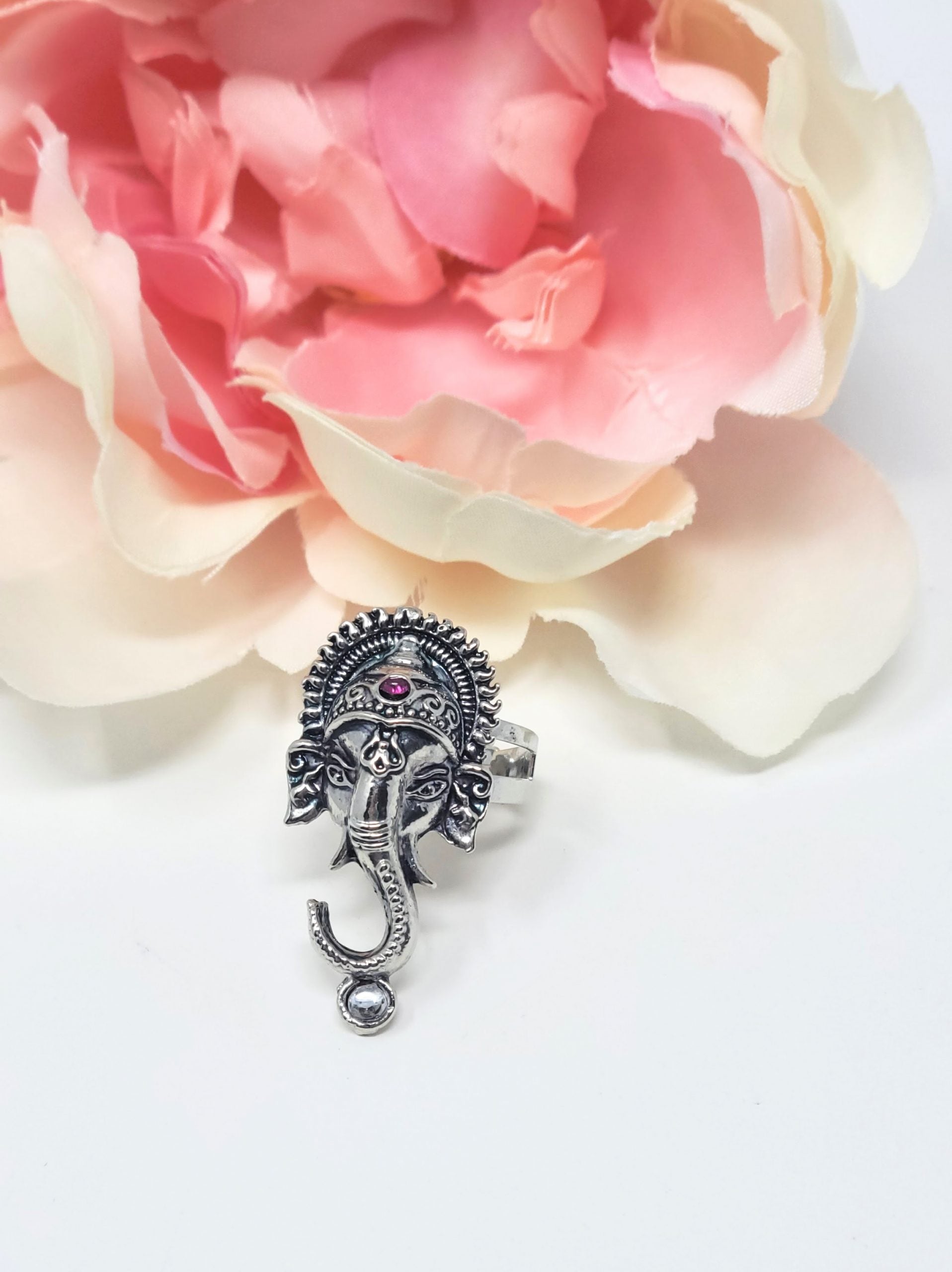 Ganesh Oxidized Adjustable Ring image 0