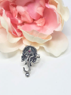 Ganesh Oxidized Adjustable Ring image 0