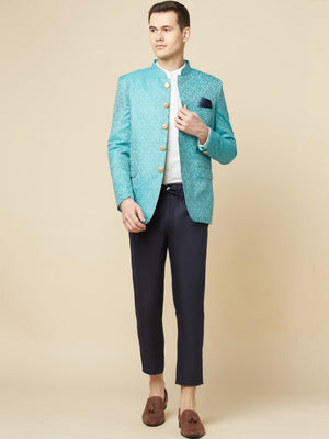 Turquoise Jodhpuri Jacket image 3