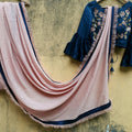 Nude Pink Ruffle Saree with Blouse image 0