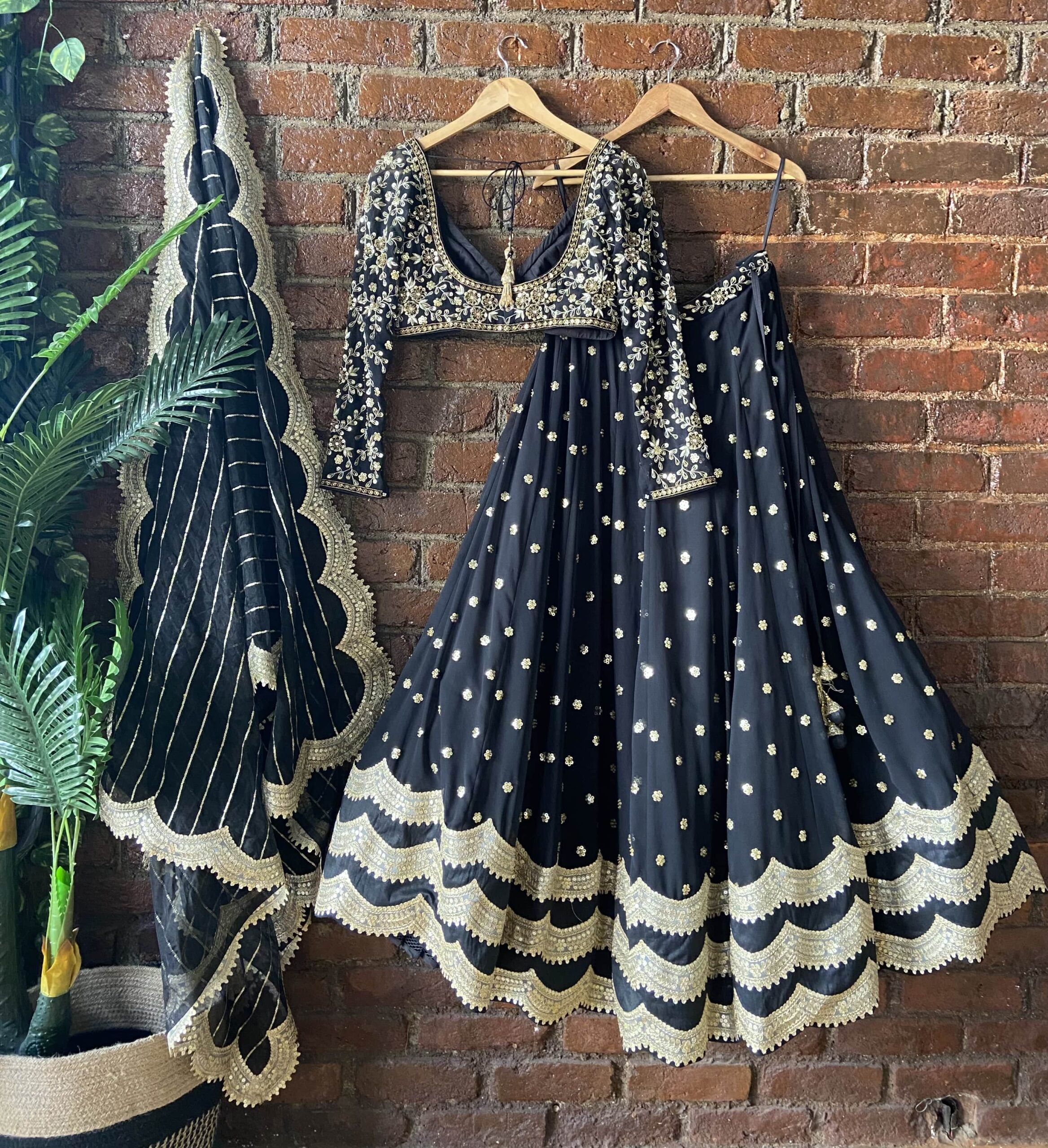 Black Sharmily Lehenga Set image 2