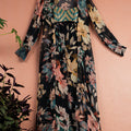 Midnight Blue Floral Blossom Pallazo Pant With Jacket Set image 0