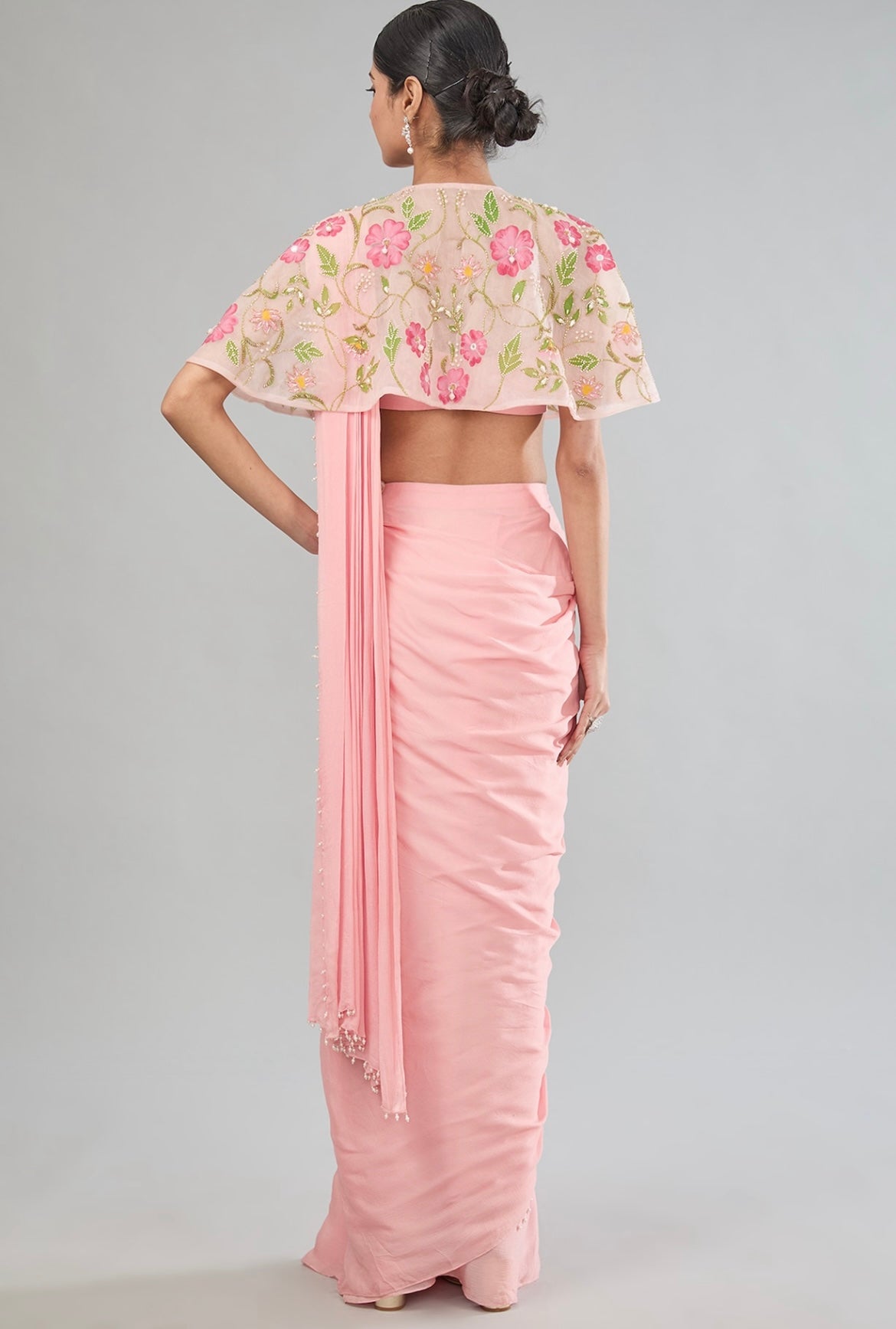 Hand Painted Cape saree image 3