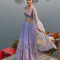 Lilac Floral Lehenga Set image 0