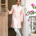 Light Pink Embroidered Sherwani Set image 0