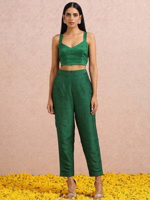 Emerald Green Embroidered Co-Ord Set image 1