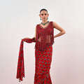 S PRE STITCHED SAREE PAIRED WITH TASSLE BLOUSE image 0