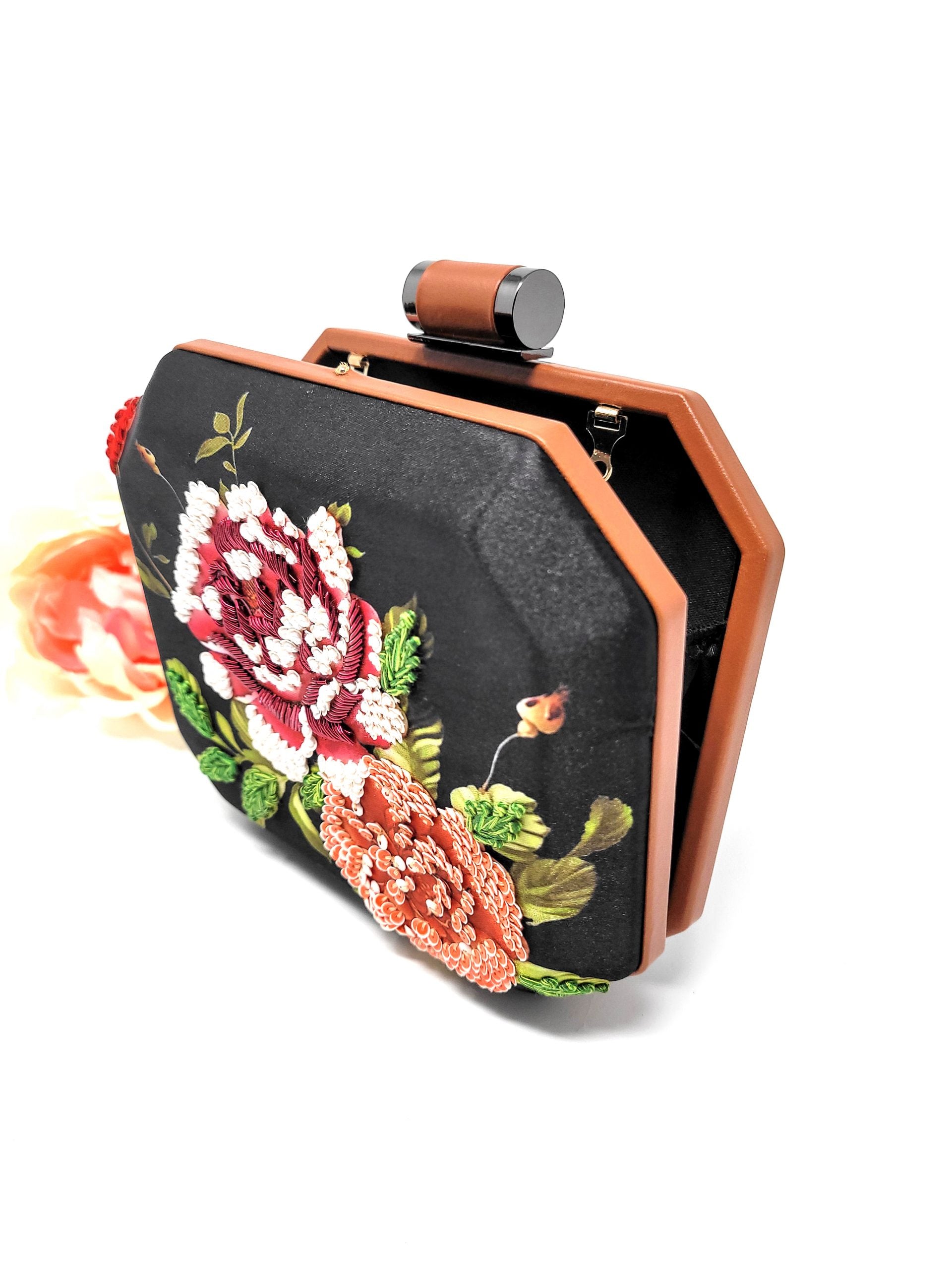 Rose Embroidered Clutch image 1
