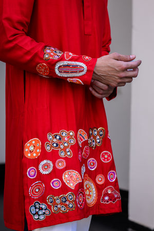 Dawn Highlighted Applique Kurta Paidawn With Pants image 2
