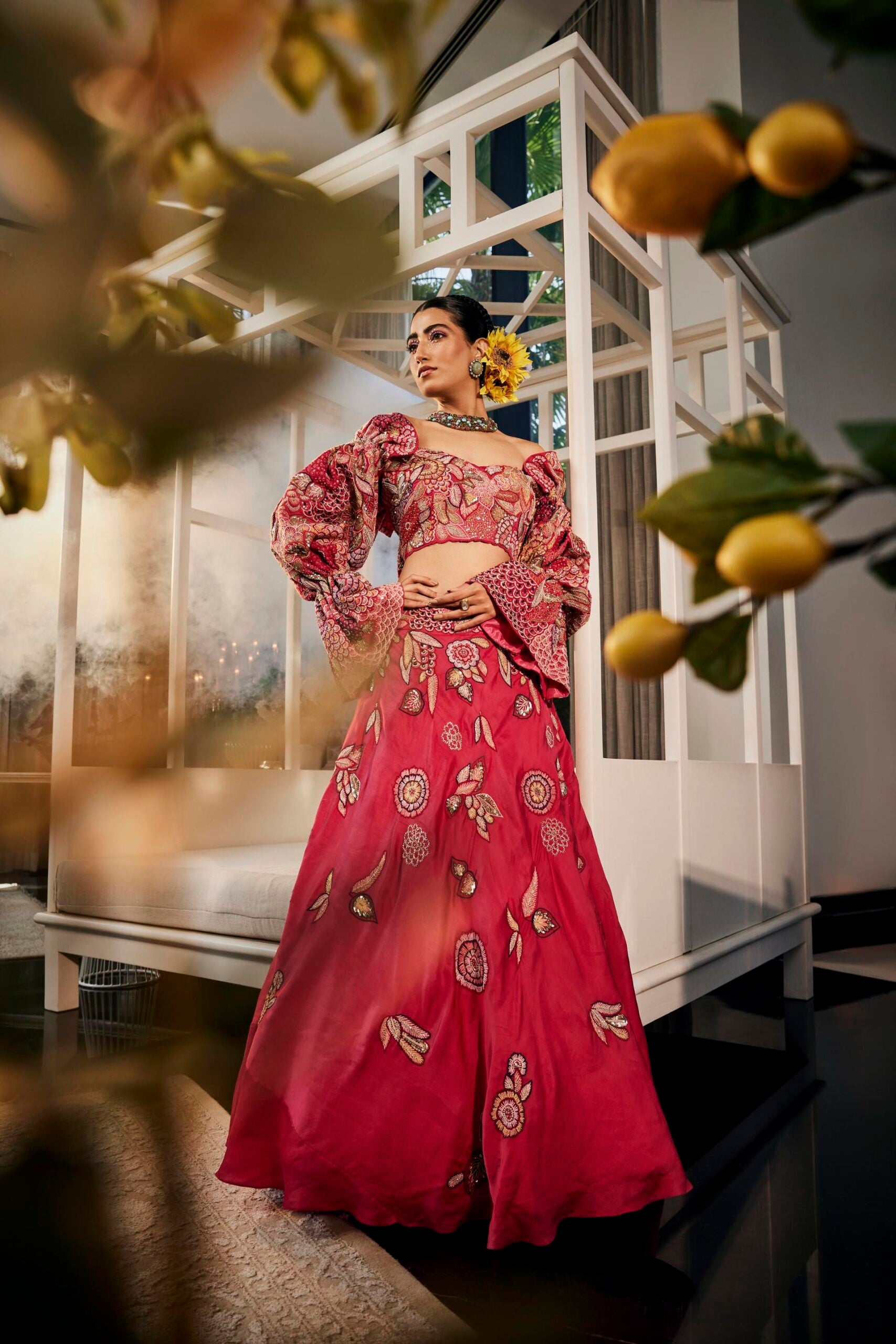 Pink Heavy Blouse Lehenga Set image 3
