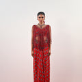 S TASSLE TOP PAIRED WITH PRINTED DHOTI SET image 0