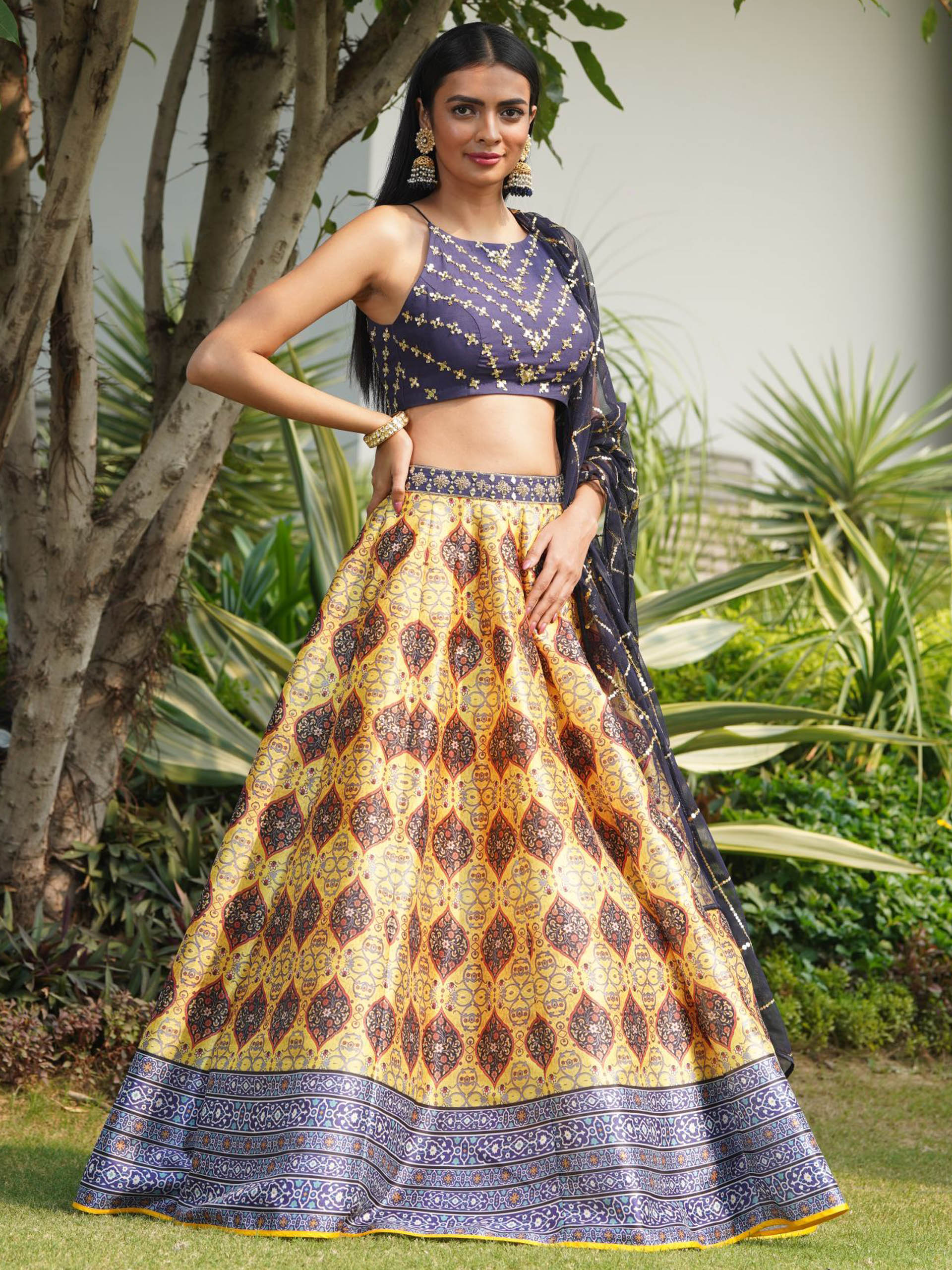 Iqra Print Lehenga Set image 0