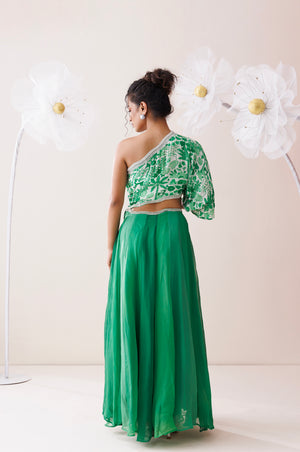 Verde Ombre One-Shoulder Dress image 5