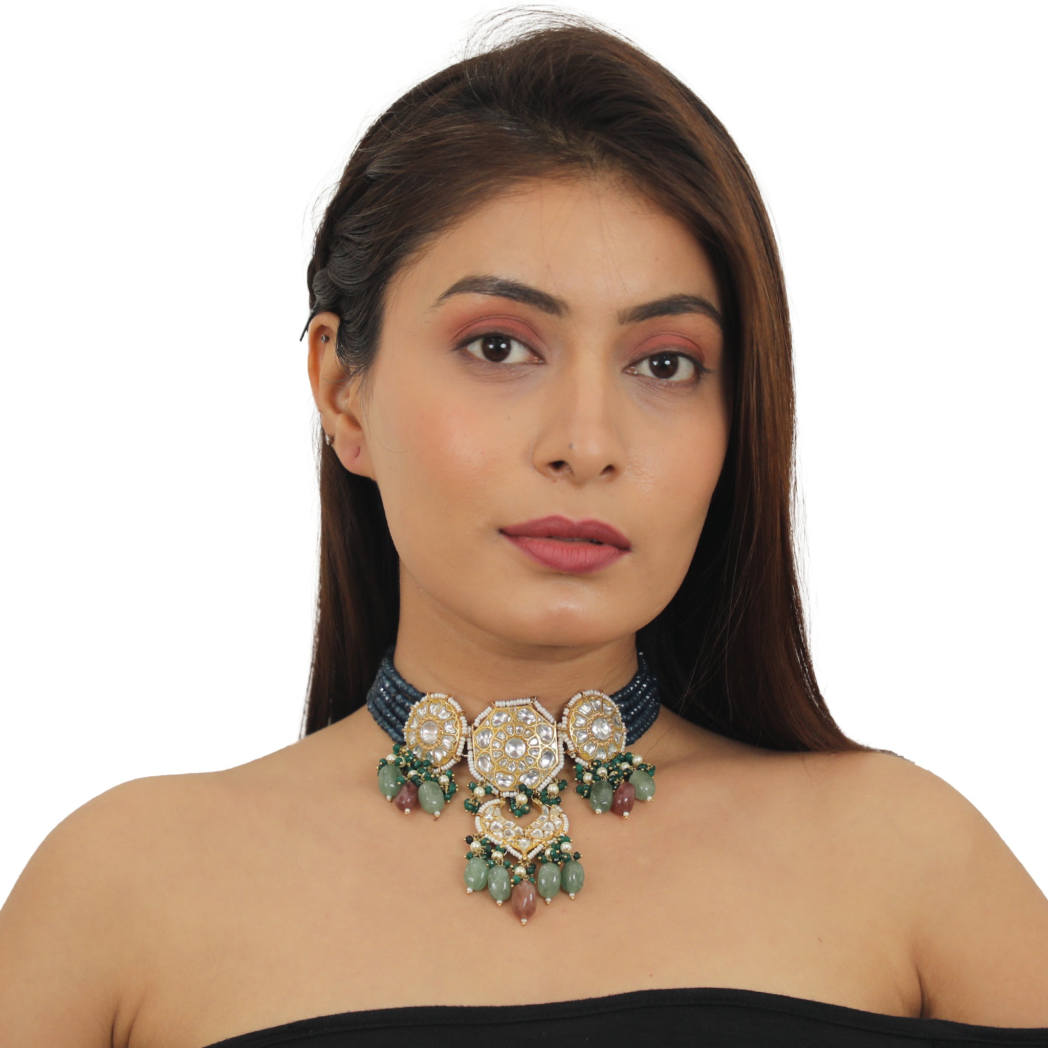 22KT Gold Plated Choker Necklace Set image 5