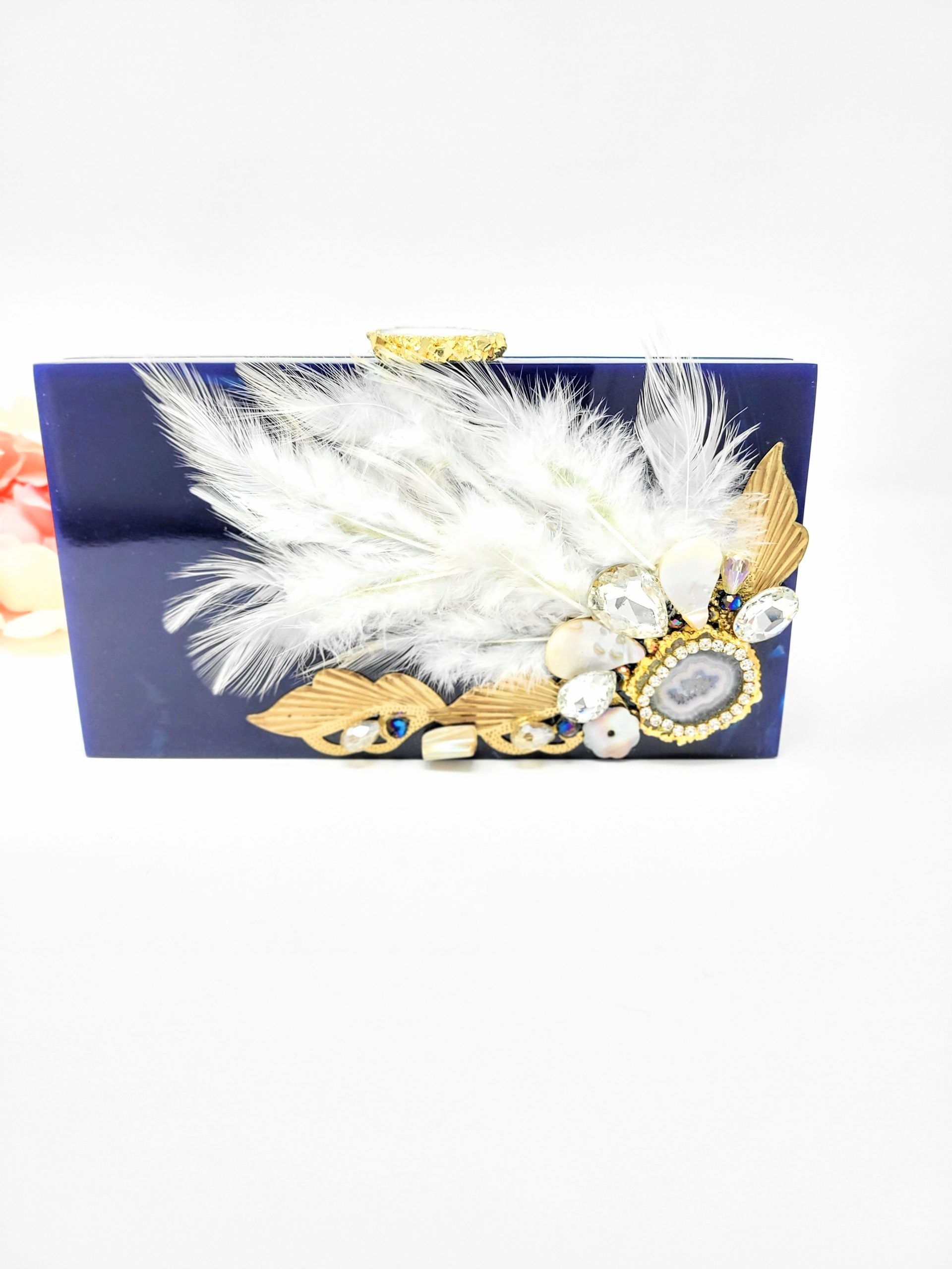 Navy Blue Resin Clutch image 1