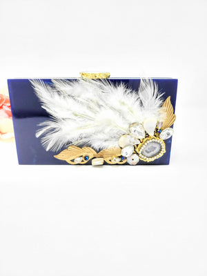 Navy Blue Resin Clutch image 1