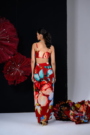 Our Peony Dhoti Skirt Set Printed Bralette image 4
