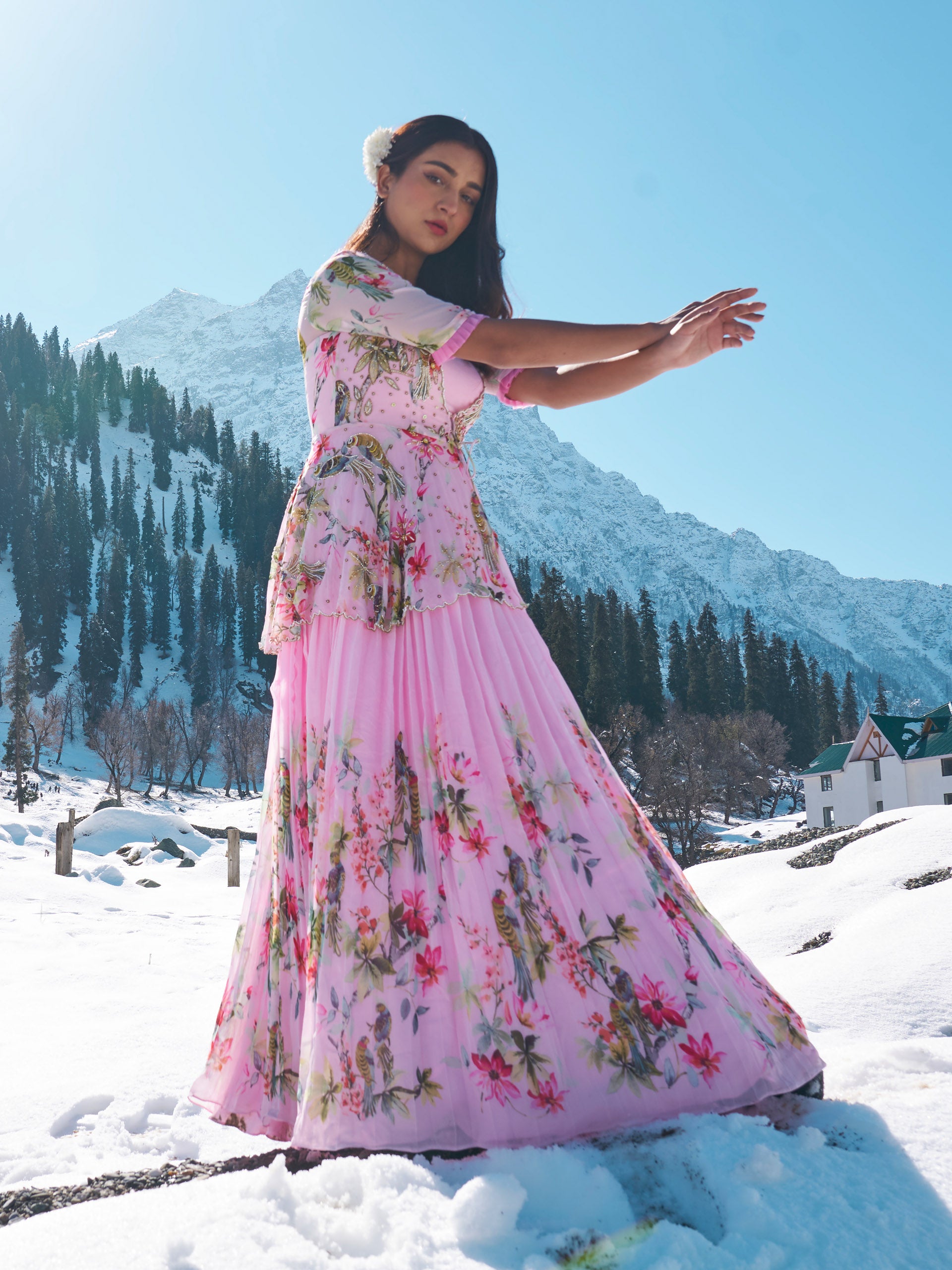 Baby Pink Anarkali Gown image 1