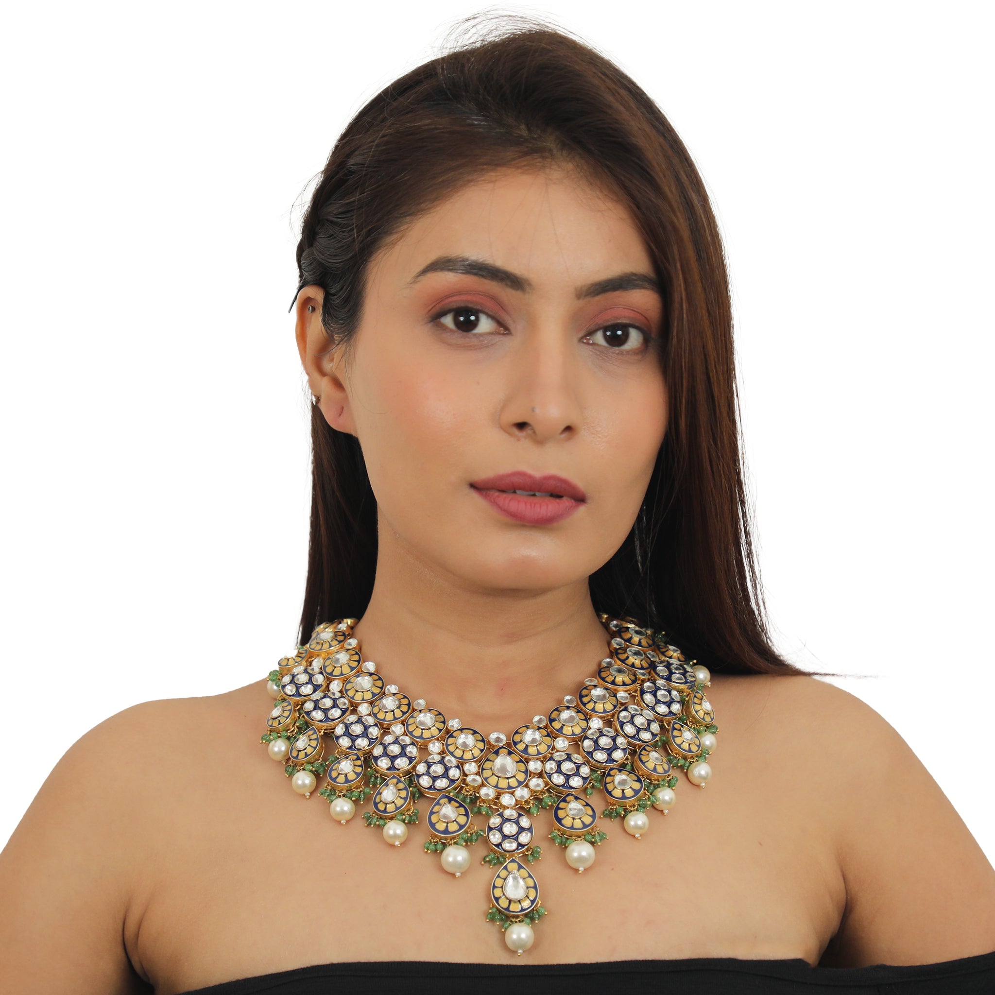 Sea Green Minawork Necklace Set image 1