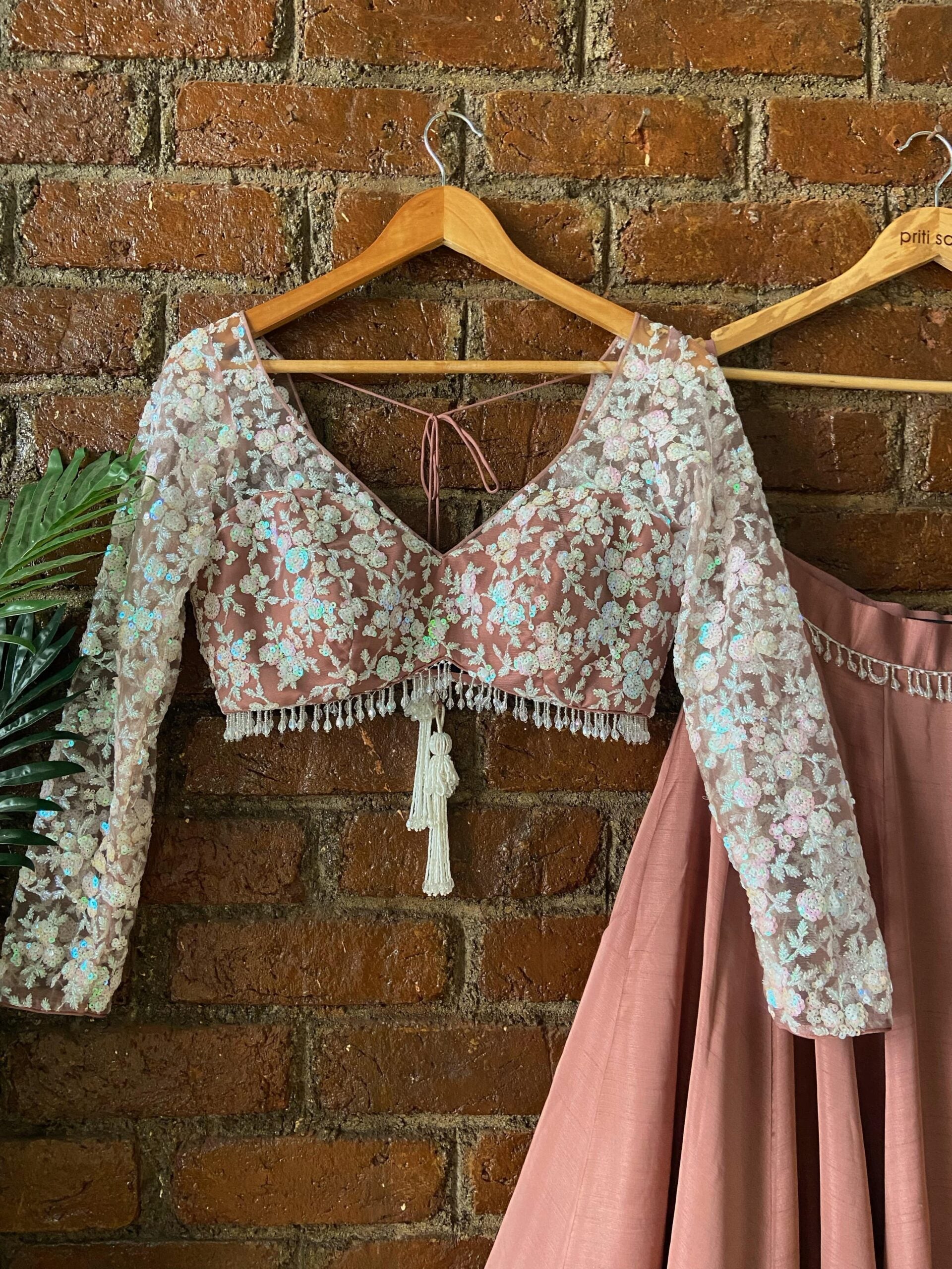 Rose Taupe Lehenga set image 2