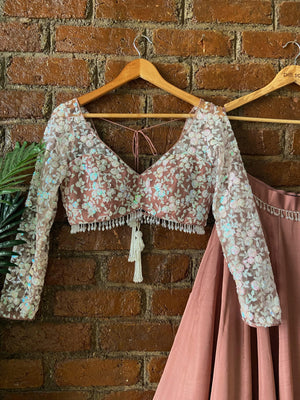 Rose Taupe Lehenga set image 2