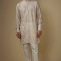 Ivory Lucknowi Embroidered Kurta Set image 0