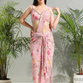 Blush Pink Slit Saree image 0