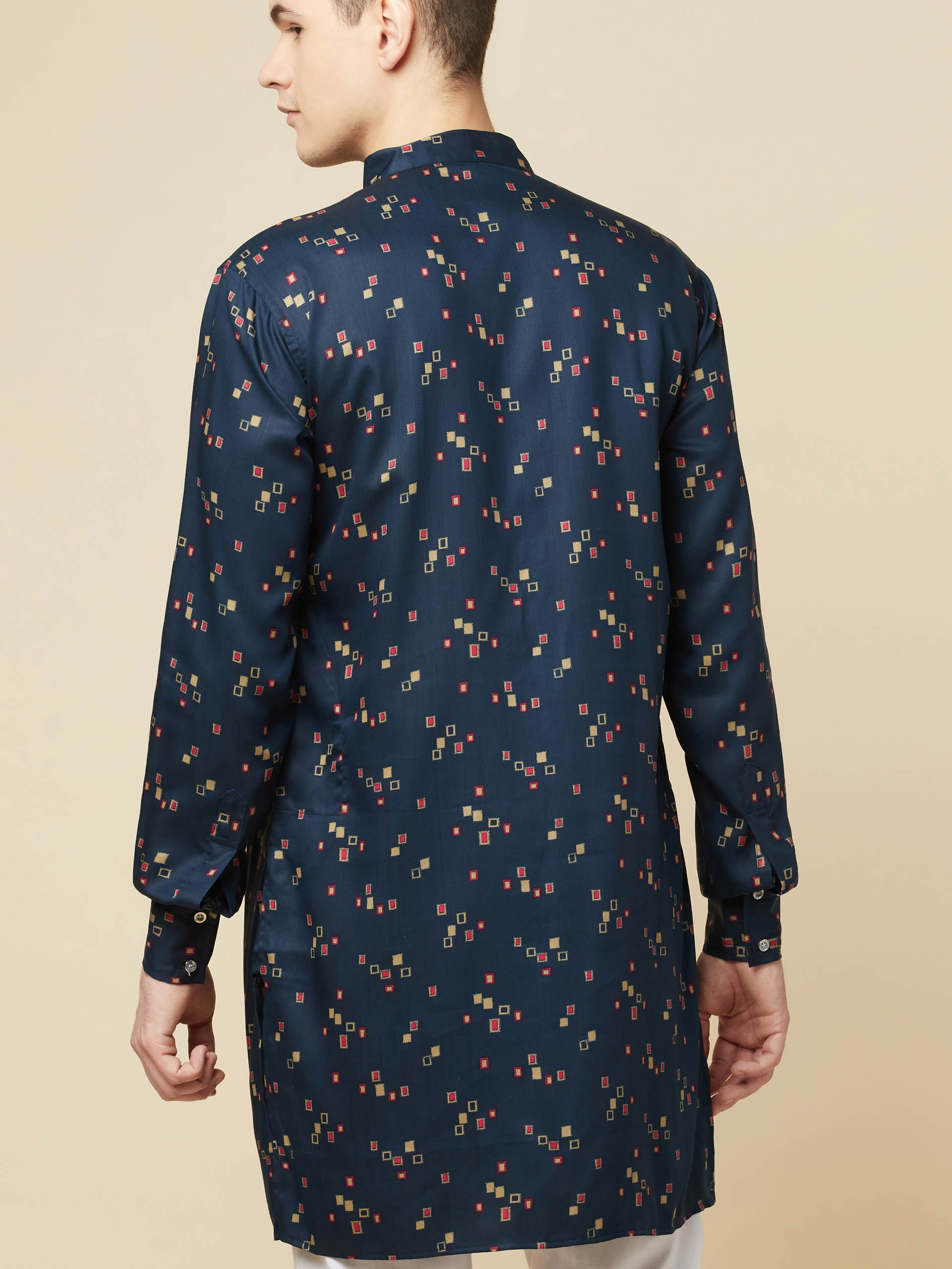 Teal Blue Printed Kurta image 1
