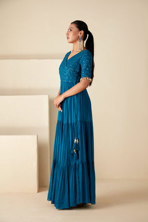 Celestial Angrakha Flair Dress image 5