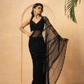 Black Embellished Drape Saree image 0
