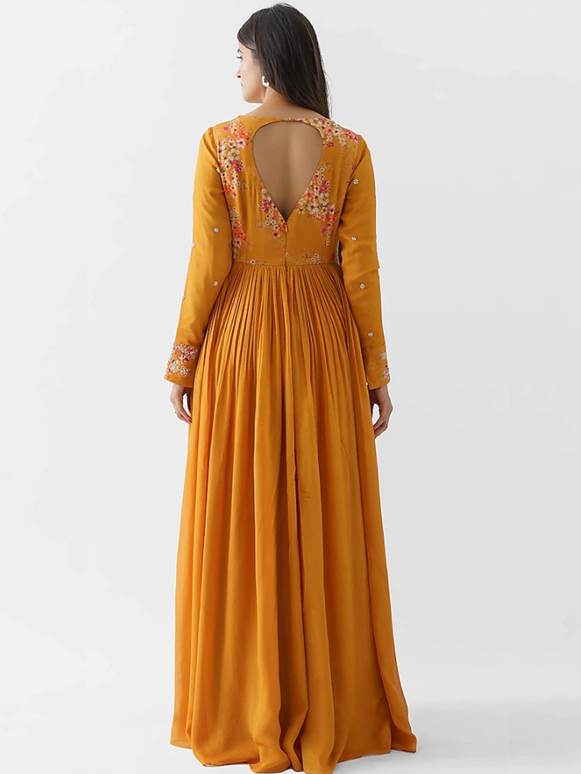 Mustard Yellow Anarkali Gown image 1
