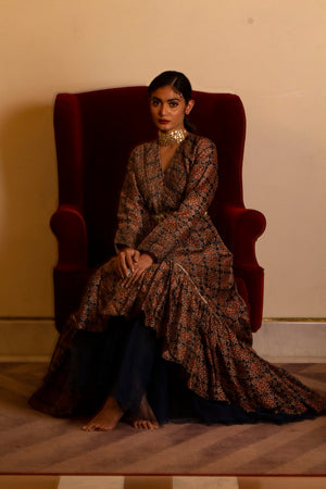Ajrakh Print Pintuck Dress image 3