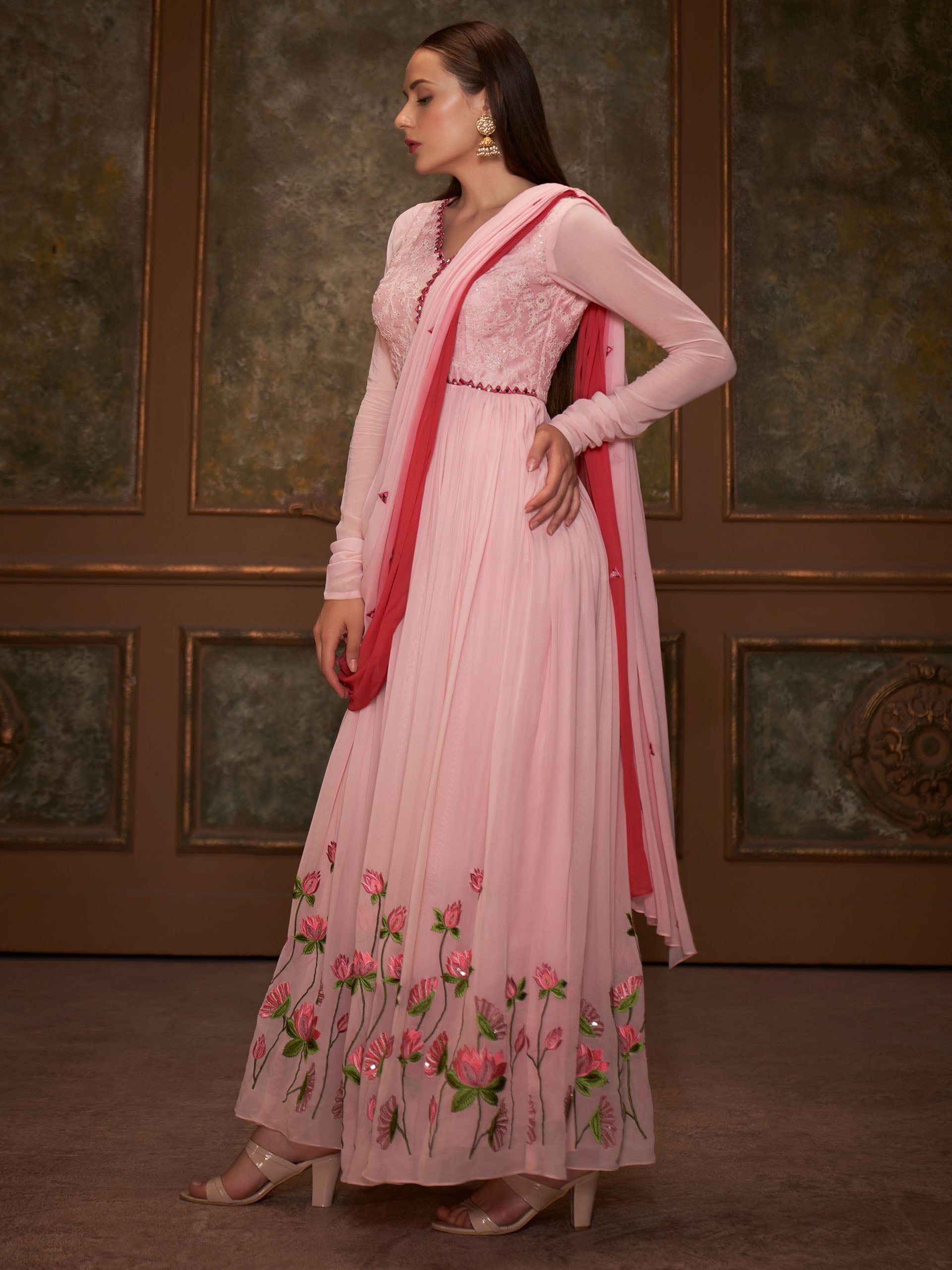 Pink Lotus Anarkali Set image 4