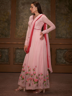 Pink Lotus Anarkali Set image 4