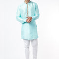Ice Blue Silk Kurta Set image 0