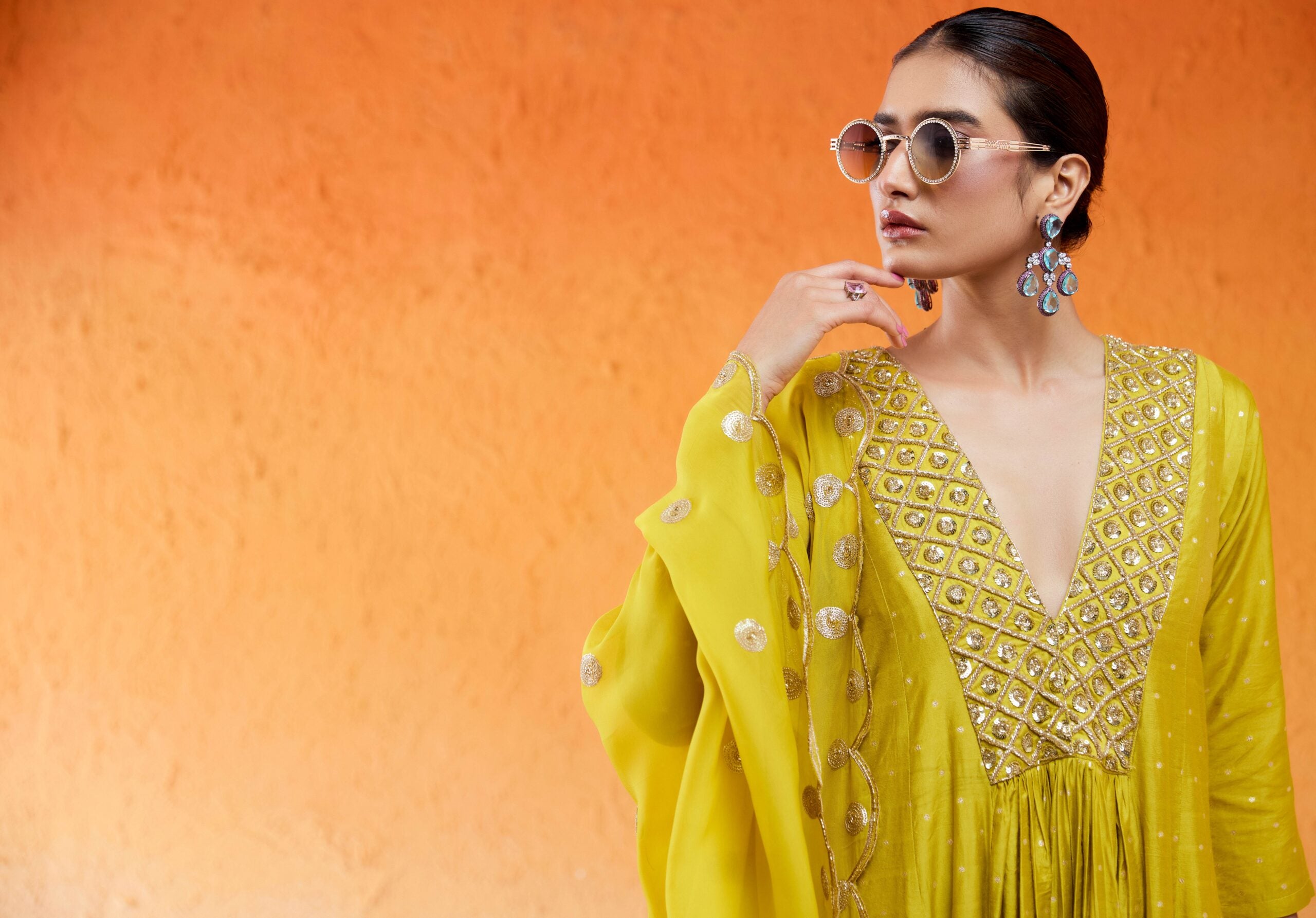 Daisy Yellow Embroidered Anarkali Suit image 7