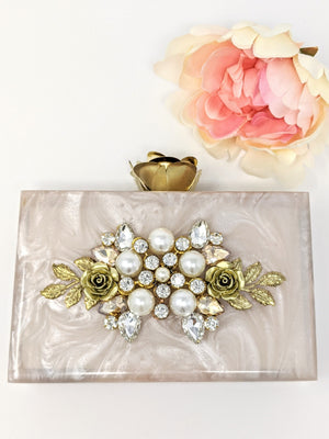 Rose Crown Marble Clutch image 2