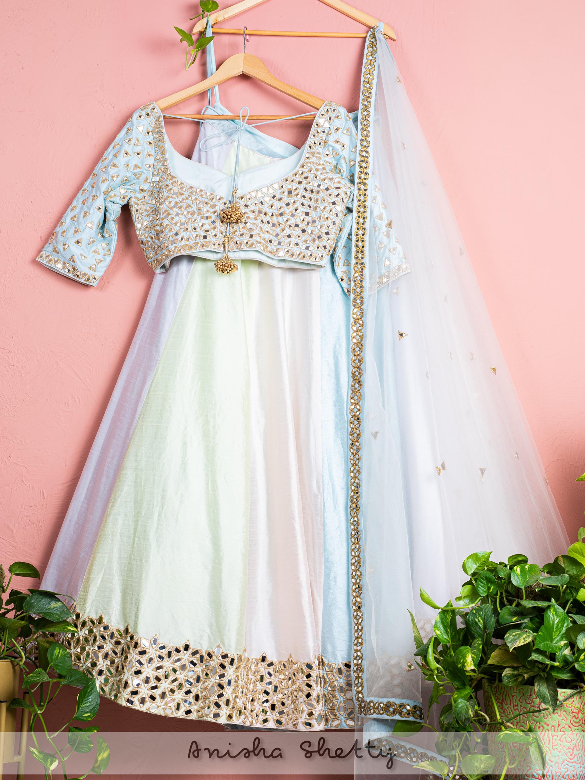 Pastel Mirror Lehenga Set image 1