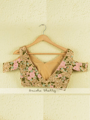 Mint Green Lehenga and Oyster Floral Blouse Set image 2