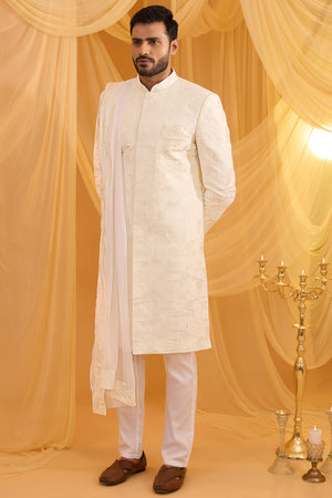Pink Lucknowi Embroidered Sherwani Set image 3
