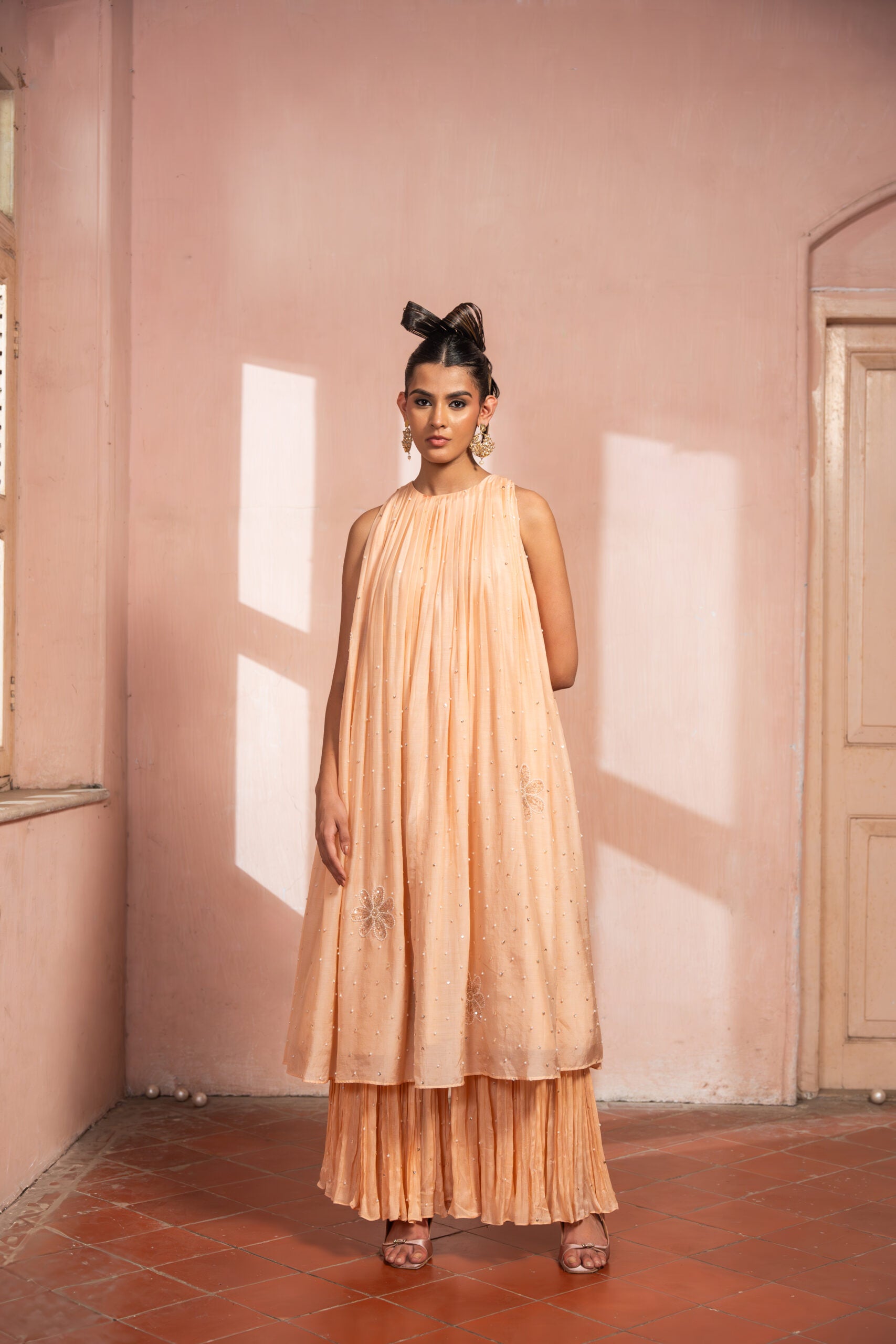 Peachy Keen Flared Kurta Set image 0